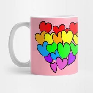 Rainbow hearts Mug